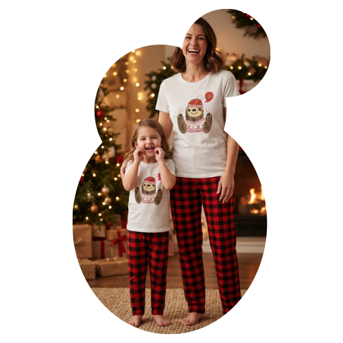 Set de pijamas familiares navideñas