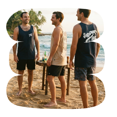Camisetas tipo tank personalizadas para grupo